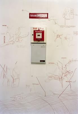 Constantin Luser, Wandzeichungen, Eingangsbereich