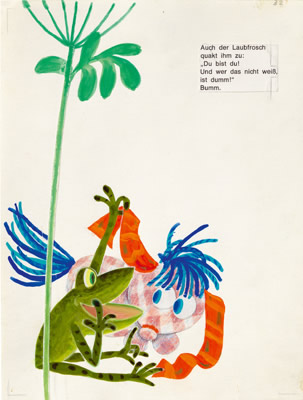 Illustration von Susi Weigel zu „Das kleine Ich bin ich“, 1972, Verlag Jungbrunnen