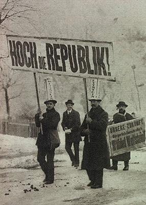 Wahlkampf für die erste Parlamentswahl der Republik, Februar 1919, Aus: Das interessante Blatt, 20. Februar 1919, Ausschnitt, Foto: ÖNB / ANNO / Wien Museum